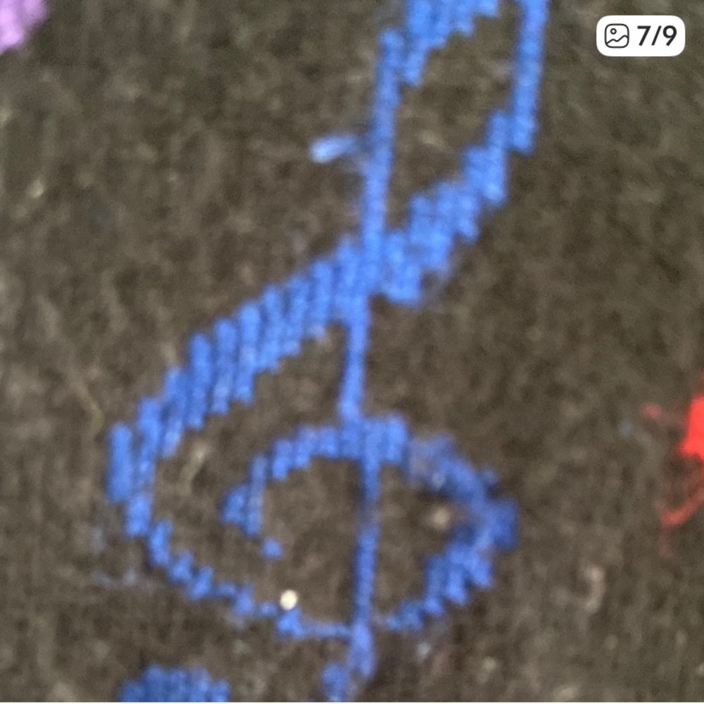 MUSICAL NOTE PATTERNED BLACK SOCKS - Picture 7 of 9